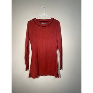 Title Nine Orange Ribbed Wool Blend‎ Zipper Pocket Tunic Sweater